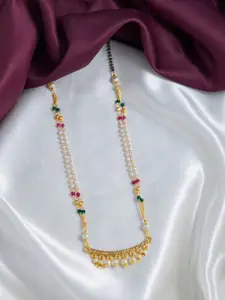 Anouk Gold-Plated Stone-Studded & Beaded Necklace