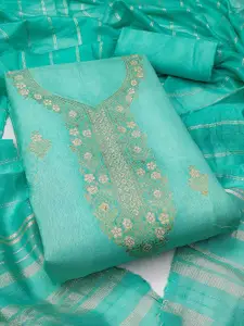 KALINI Floral Woven Design Zari Banarasi Jacquard Unstitched Dress Material