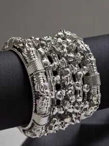 OOMPH Set Of 28 Oxidised Ghungroo Bangles