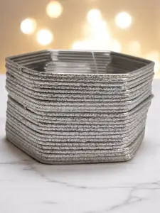 OOMPH Set Of 24 Oxidised Shimmer Hexagon Shape Bangles