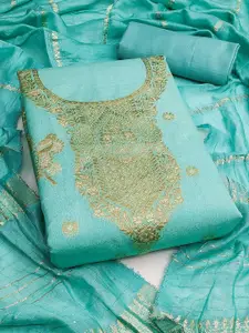 KALINI Floral Woven Design Zari Banarasi Jacquard Unstitched Dress Material