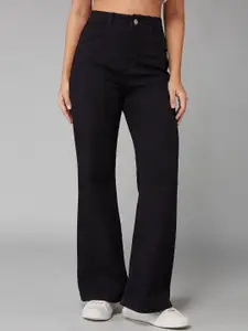 DOLCE CRUDO Women Wide Leg High-Rise Stretchable Jeans