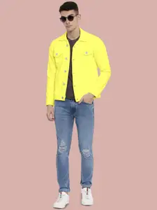 KLIZEN Self Design Spread Collar Cotton Jacket