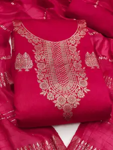 KALINI Floral Woven Design Zari Banarasi Jacquard Unstitched Dress Material