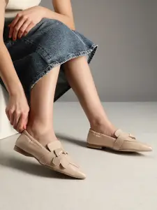 Kenneth Cole Leather Women Leather Knot Detail Loafers