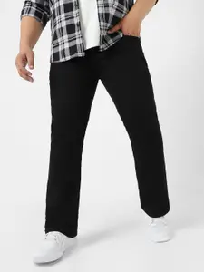 Urbano Plus Men Black Regular Fit Washed Denim Bootcut Stretchable Jeans