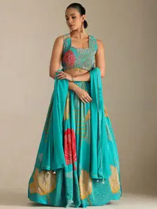 Soch Printed Beads And Stones Ready To Wear Lehenga And Blouse With Dupatta