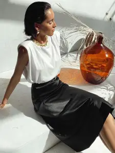 bebe Straight Midi Skirt