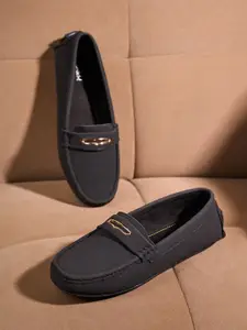 ID Women Solid Buckles Horsebit Loafers Casual Shoes