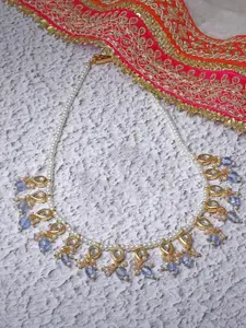 DUGRISTYLE Neela Ujala Haar Gold-Plated Kundan Studded Necklace