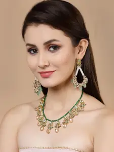 DUGRISTYLE Gold-Plated Kundan Studded Necklace