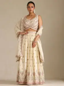 Soch Printed Thread Work Ready To Wear Lehenga And Blouse With Dupatta