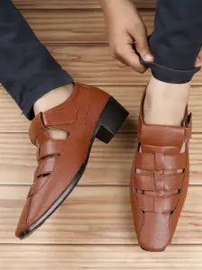 Bxxy Men 2 Inch Heel Height Increasing Formal Velcro Roman Shoe-Style Sandals