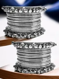 OOMPH Set Of 40 Oxidised Ghungroo Bangles