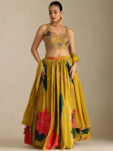 Soch Printed Beads And Stones Ready To Wear Lehenga And Blouse With Dupatta