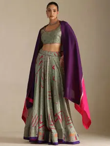 Soch Floral Embroidered Thread Work Ready to Wear Lehenga & Blouse With Dupatta