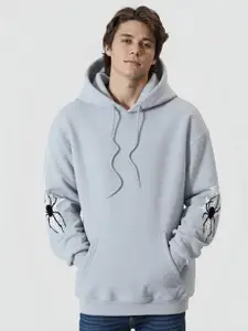 SXV STYLE Men 1 Animal Printed Lace Inserts Hooded Sweatshirt