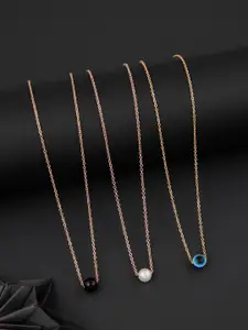 DressBerry Brass Gold-Plated Feather Necklace