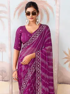 Anouk Sequinned Pure Chiffon Saree