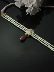 DUGRISTYLE Gold-Plated Kundan Studded Necklace