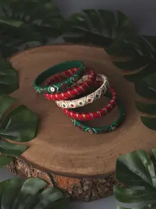 Taasha Craft Set Of 5 Threaded & Sequined Bangles