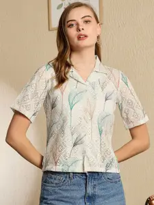 all about you Women Floral Printed Straight Boxy Casual Shirt