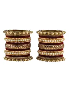RIJOLI Set Of 38 Gold-Plated & Beaded Metal Bangles
