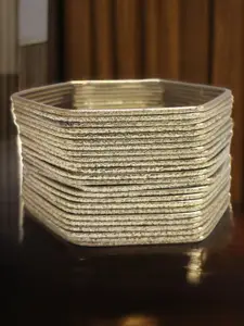 OOMPH Set Of 24 Shimmer Hexagon Shape Bangles