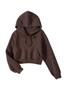 FUNKY MONKEY Kids Girls Solid Hooded Neck Cotton Sweatshirt