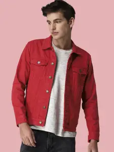 KLIZEN Self Design Spread Collar Cotton Jacket