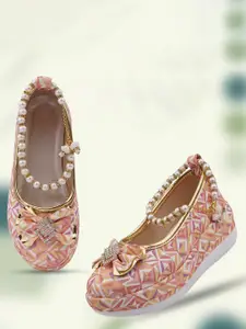 LMG Lifestyle Girls Embellished Flatform Peep Toes