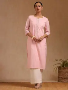 Soch Notch Neck Cotton Straight Kurta