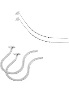 Lila Set Of 2 Ghungroo Beaded Anklets