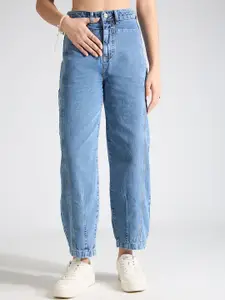TARAMA Women Barrel Fit High-Rise Jeans