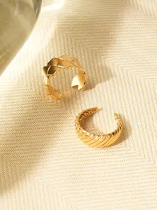 Niska Pack of 2 Gold-Plated Finger Rings
