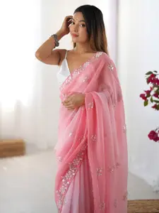 Anouk Embellished Beads and Stones Pure Chiffon Saree