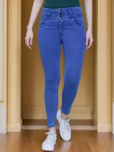 DressBerry Women Floyd Skinny Fit High-Rise Light Fade Embellished Stretchable Jeans