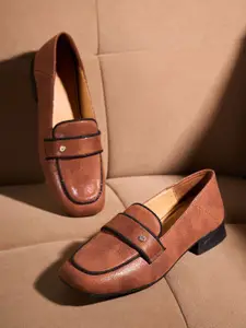 ID Women Square Toe Slip-On Loafers