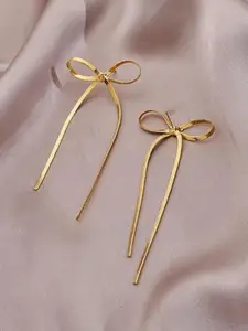 SUBHAGALANKAR Gold-Plated Contemporary Drop Earrings