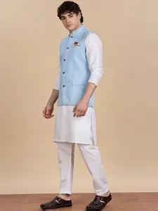 Anouk Pure Cotton Woven Nehru Jacket