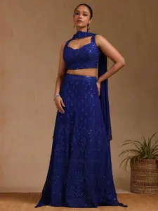 Soch Floral Embroidered Sequinned Ready to Wear Lehenga & Blouse With Dupatta