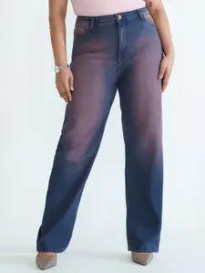 FREAKINS Women Indigo Berry Curve Straight Jeans