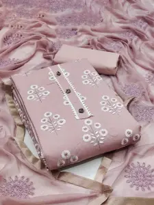 KALINI Floral Embroidered Thread Work Unstitched Dress Material