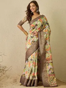 Saree mall Floral Organza Sungudi Sarees