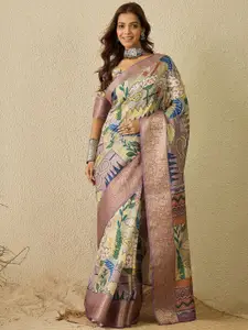 Saree mall Ethnic Motifs Organza Sungudi Sarees