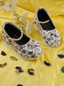 LMG Lifestyle Girls Embellished Flatform Peep Toes