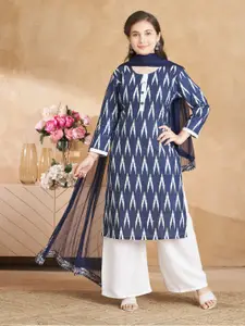 Aarika Girls Ethnic Motifs Printed Pure Cotton Straight Kurta