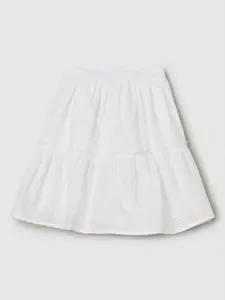 max Schiffli Flounce Pure Cotton Flared Maxi Skirt