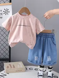 INCLUD Boys Printed Short Sleeves T-shirt With Shorts