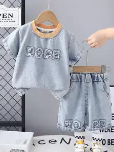 INCLUD Boys Embroidered Short Sleeves T-shirt With Shorts